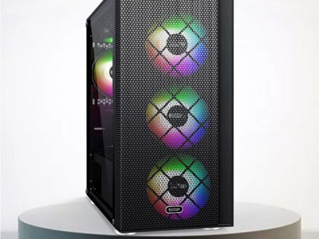 PCcooler GAME 6 Black mATX TG Mid Tower Case (with 1*120mm RGB Fan) Online Sale