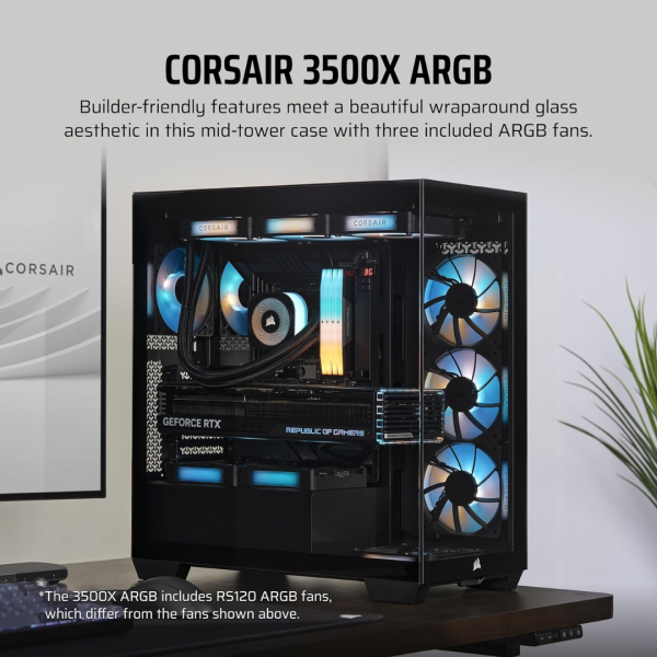 Corsair 3500X ARGB TG Mid-Tower PC Case ( Black CC-9011278-WW | White CC-9011279-WW ) Supply