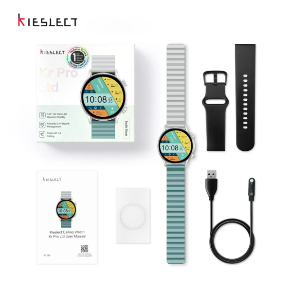 Kieslect Calling Watch Kr Pro Ltd | Smart Watch | Silver 1.43  Amoled IP68 Waterproof For Cheap