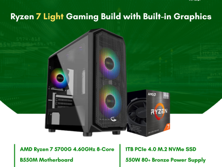 AMD Ryzen 7 5700G 8-Core | B550M | 16GB DDR4 RAM | 1TB NVMe SSD | 550W Bronze PSU | Sting Pro mATX Case | CPU Package Cheap