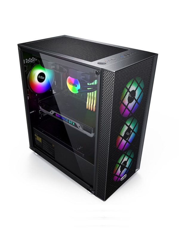 PCcooler GAME 6 Black mATX TG Mid Tower Case (with 1*120mm RGB Fan) Online Sale