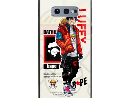 Bape Luffy Glass Case for Samsung Galaxy S10E Cheap