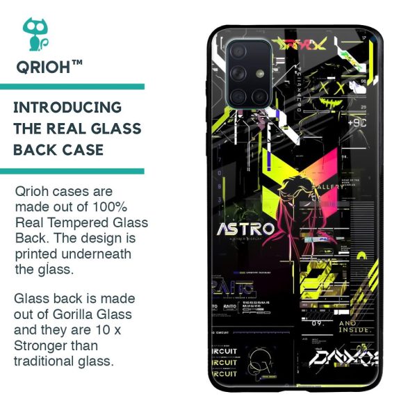 Astro Glitch Glass Case for Samsung Galaxy A71 Online Sale