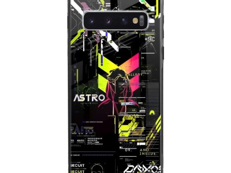 Astro Glitch Glass Case for Samsung Galaxy S10 For Sale