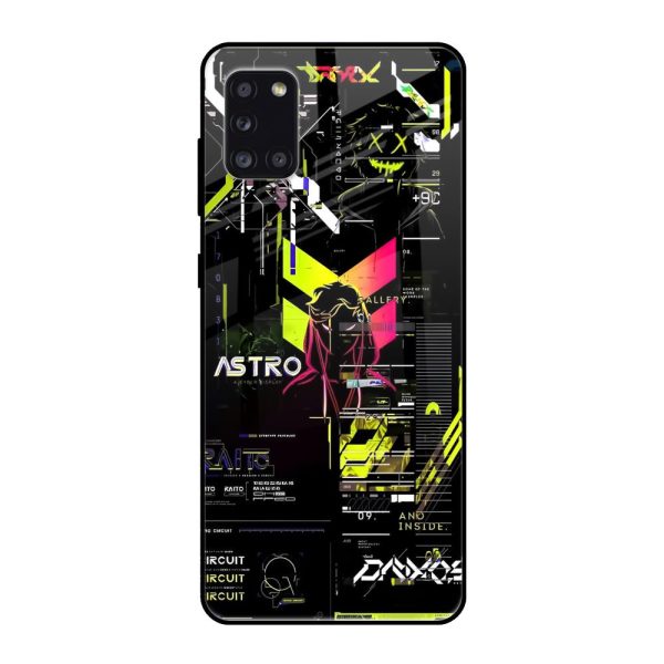 Astro Glitch Glass Case for Samsung Galaxy A31 For Sale