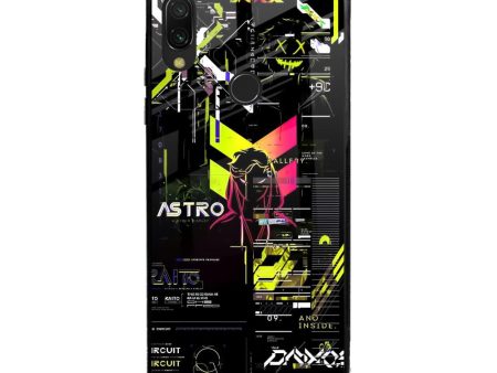 Astro Glitch Glass Case for Xiaomi Redmi Note 7 Pro Hot on Sale