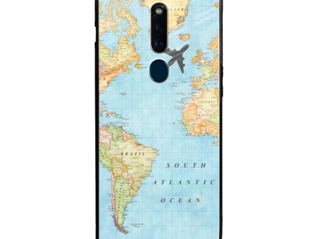 Travel Map Glass Case for Oppo F11 Pro For Sale