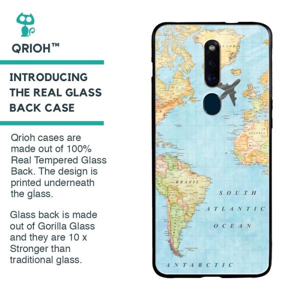 Travel Map Glass Case for Oppo F11 Pro For Sale