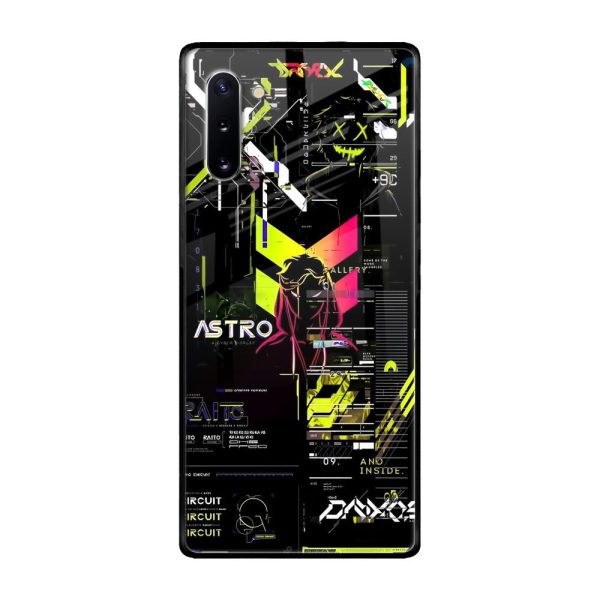 Astro Glitch Glass Case for Samsung Galaxy Note 10 Online Hot Sale