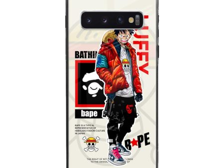 Bape Luffy Glass Case for Samsung Galaxy S10 Plus Online