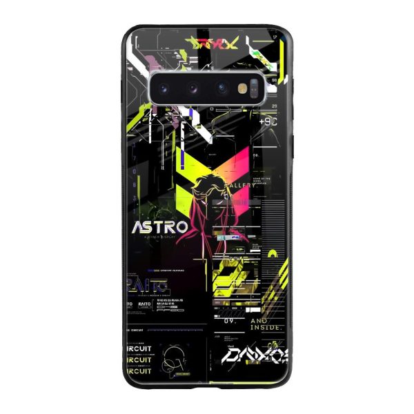 Astro Glitch Glass Case for Samsung Galaxy S10 Plus Hot on Sale