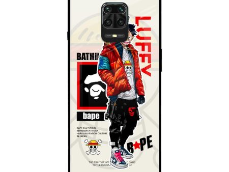 Bape Luffy Glass Case for Redmi Note 9 Pro Max For Discount