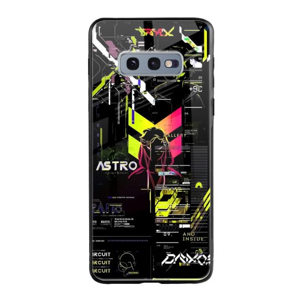 Astro Glitch Glass Case for Samsung Galaxy S10E Hot on Sale