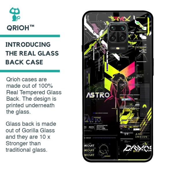 Astro Glitch Glass Case for Xiaomi Redmi Note 9 Pro Hot on Sale