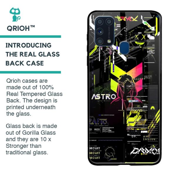 Astro Glitch Glass Case for Samsung Galaxy M31 For Sale