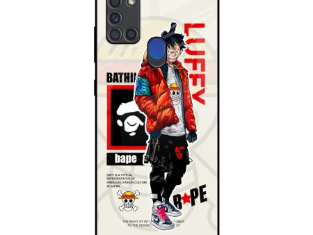 Bape Luffy Glass Case for Samsung A21s For Cheap