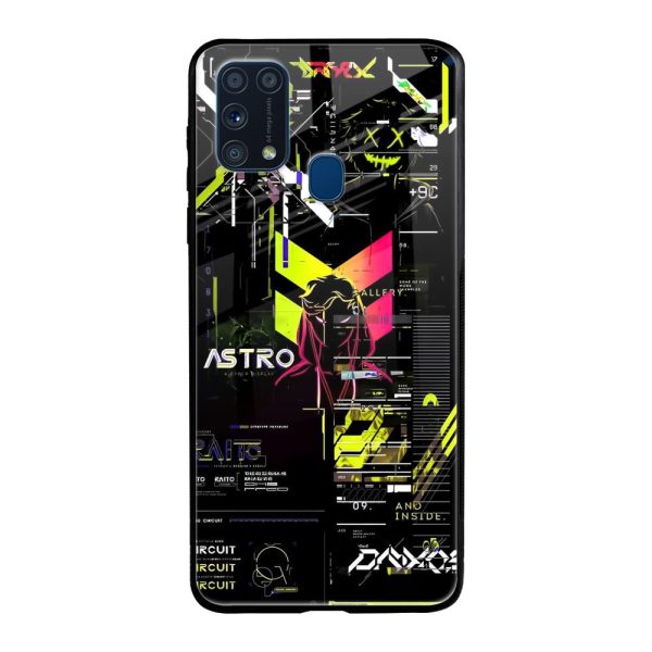 Astro Glitch Glass Case for Samsung Galaxy M31 For Sale