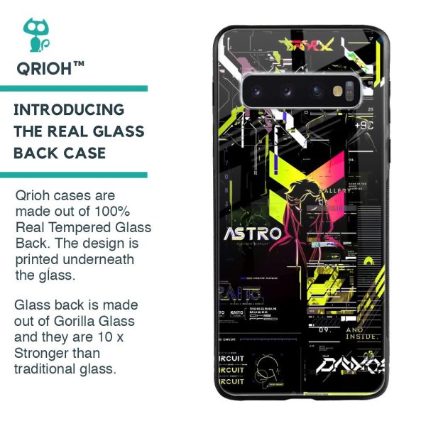 Astro Glitch Glass Case for Samsung Galaxy S10 Plus Hot on Sale